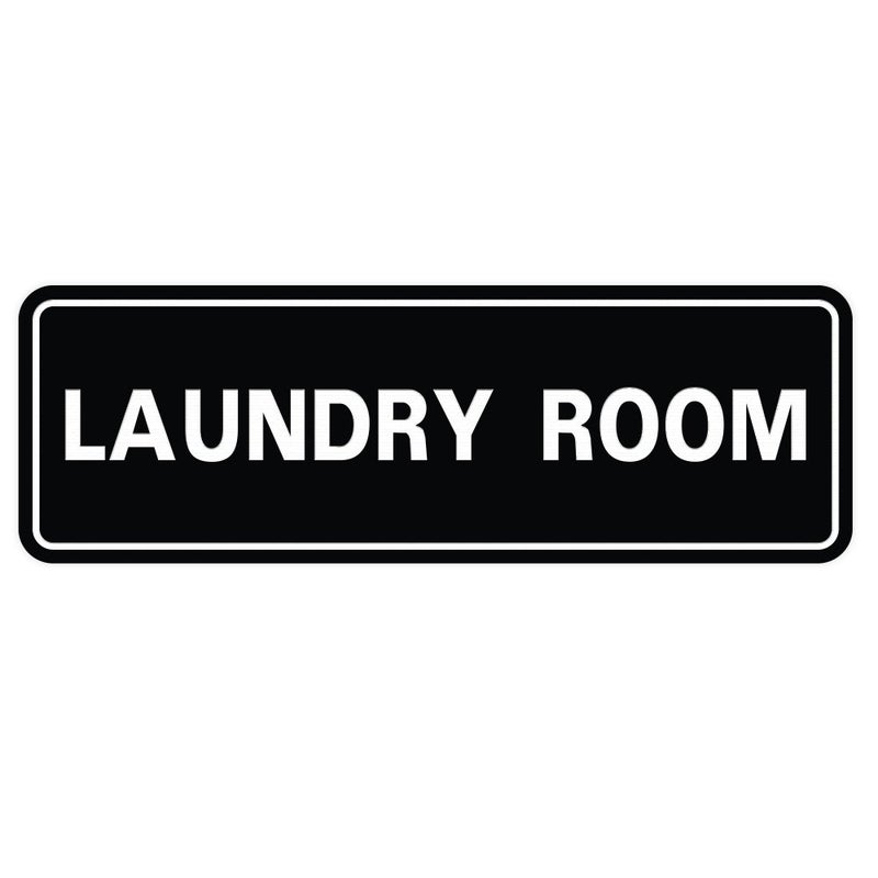 All Quality Standard Laundry Room Wall or Door Sign - Durable Signage | Ideal for Managed Properties, Hospitality Industry & Shared Laundry Facilities - Black - Medium (1 Pack) - Image 1